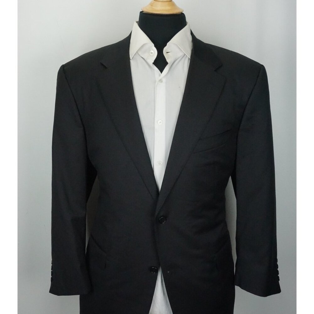 Canali 1934 Silver Label Wool Black Microplaid Sport Coat Jacket Sz 50R BIG GUY - Picture 3 of 8